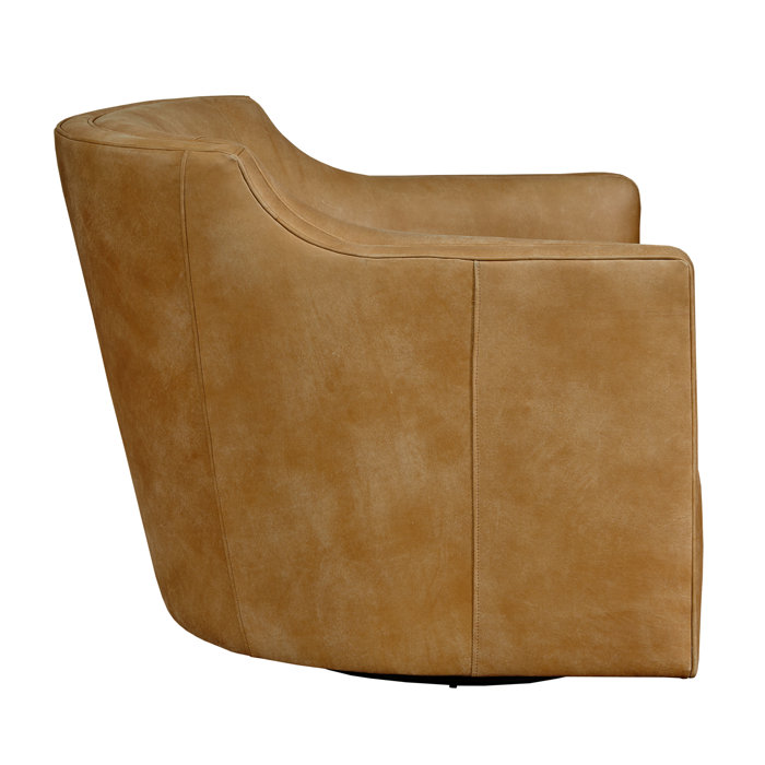 Birch Lane™ Kate Leather Swivel Armchair & Reviews Wayfair